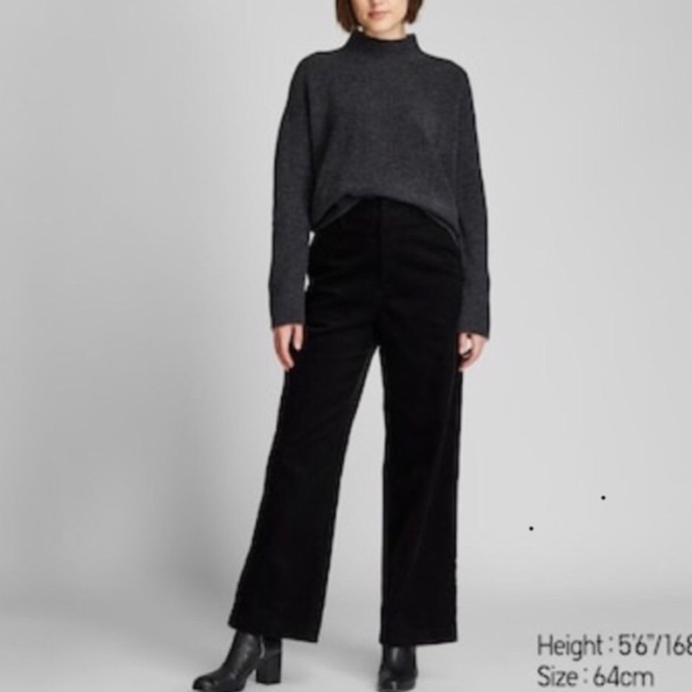 (NWT) UNIQLO high waisted corduroy wide straight pants